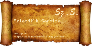 Szlezák Sarolta névjegykártya