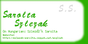 sarolta szlezak business card